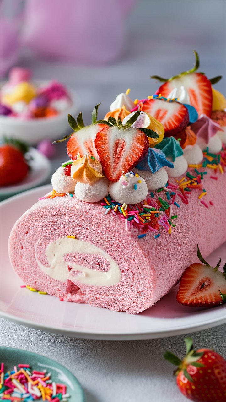 Delicious Strawberry Birthday Cake Roll Recipe
