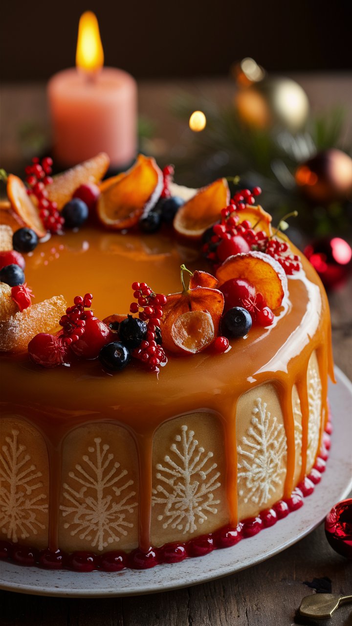 Glazed Golden Fruitcake