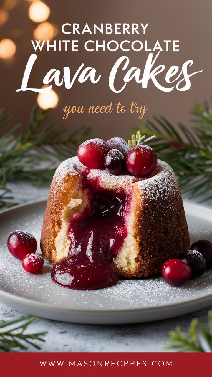 Indulgent Cranberry White Chocolate Lava Cakes