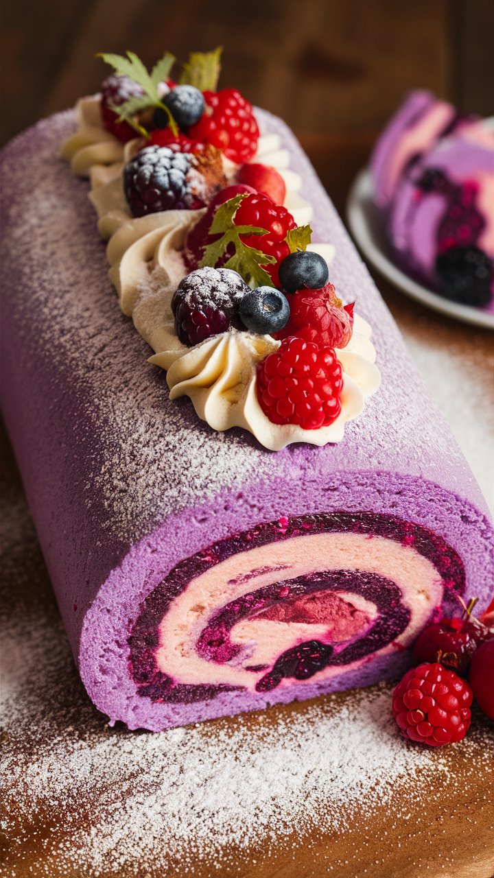 Delicious Purple Velvet Cake Roll Recipe