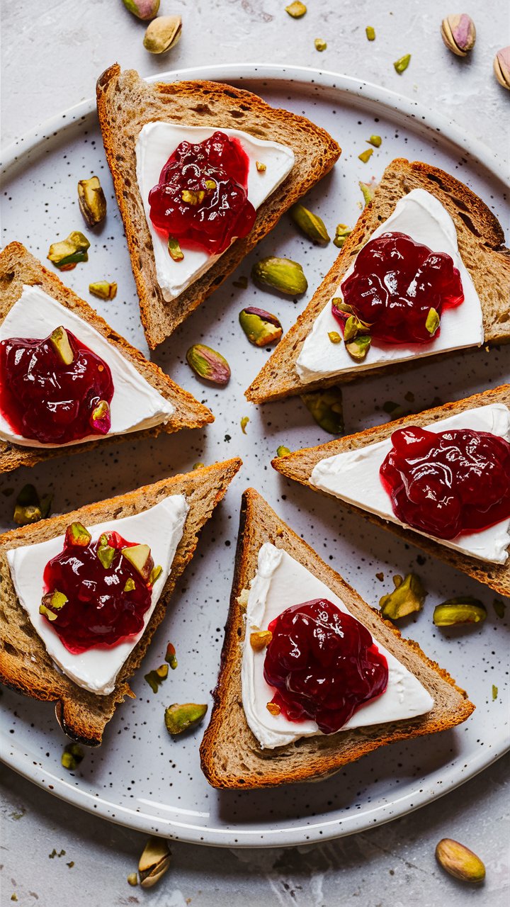 Delicious Spiced Cranberry & Goat Cheese Crostini Recipe